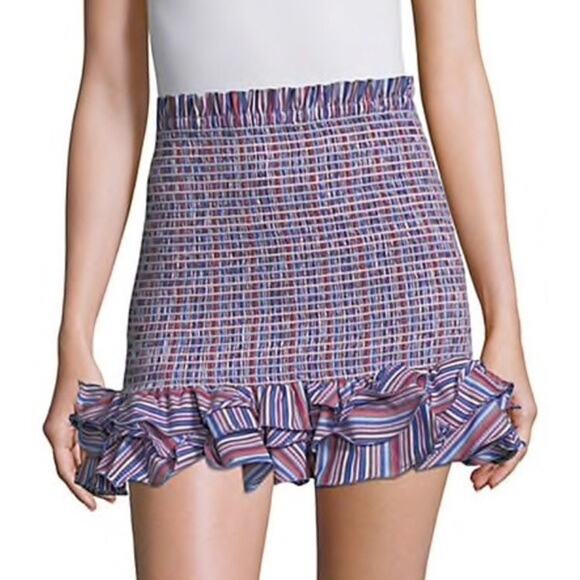 REVOLVE Petersyn Multicolor Sleeveless Square Neck Smocked Ruffle Skirt Set M/L - Picture 1 of 14